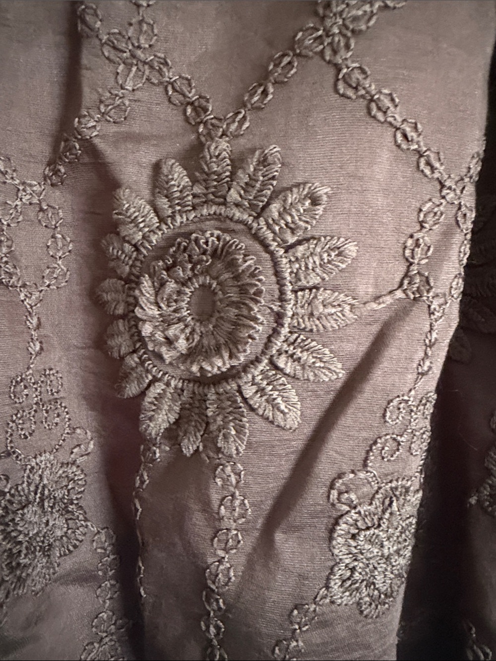 Industry Brown Floral Embroidered Puff Sleeve Blouse - Picture 10 of 10